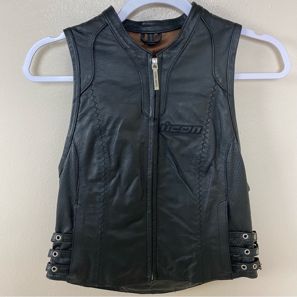 Icon Diva Heart Motorcycle Leather Vest View 6